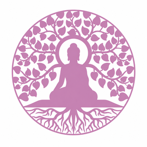 Logo d'Orele : arbre et silhouette en méditation dans un cercle mauve